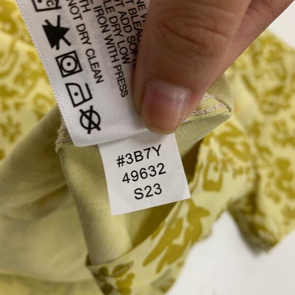 Orvis Shirt Women M Medium Chartreuse Outdoor Outfitters Floral Button Up Collar - Picture 10 of 12